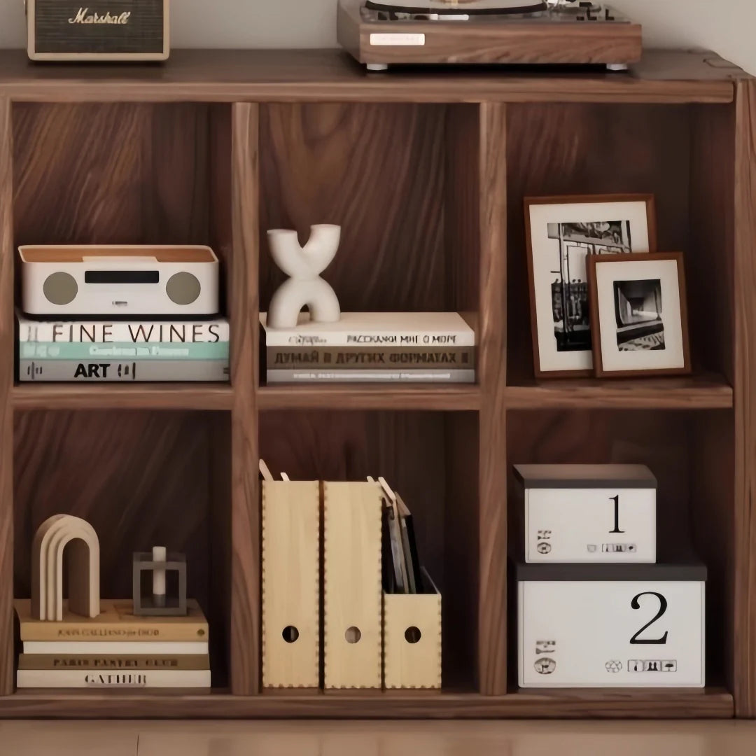 Freestanding Solid Wood Bookcase Simple Box Storage Cabinet