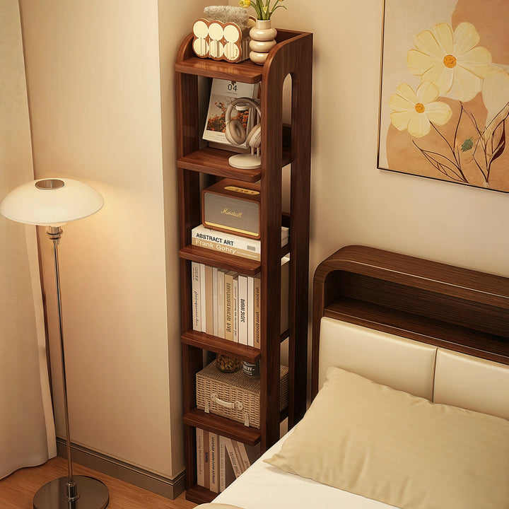 Solid Wood Multi-Tier Corner Bookshelf Freestanding Bookcase