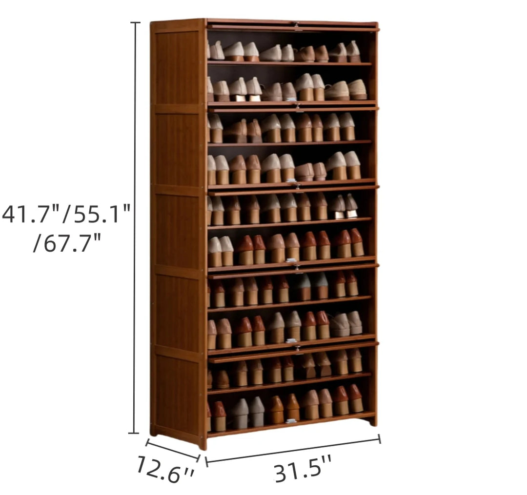 Multi-Tier Shoe Storage Cabinet Entryway Flipping Shoe Rack