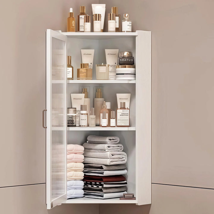 Modern Wall Mounted Corner Storage Cabinet Organizer for Bathroom