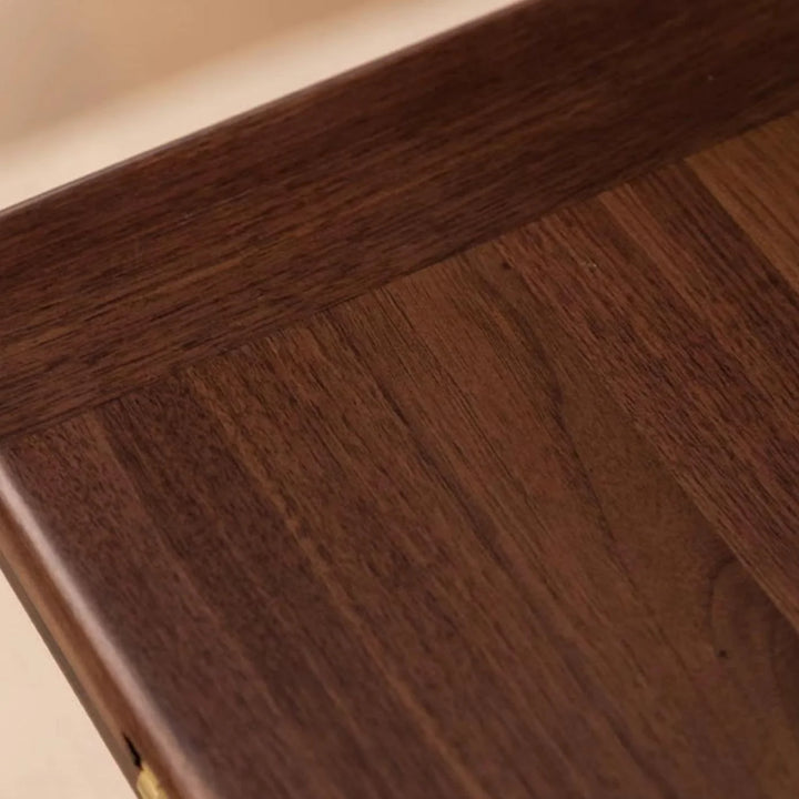 Solid Wood Folding Accent Table Liftable Table with Drawer