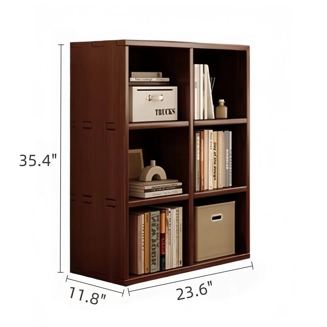 Freestanding Solid Wood Bookcase Simple Box Storage Cabinet