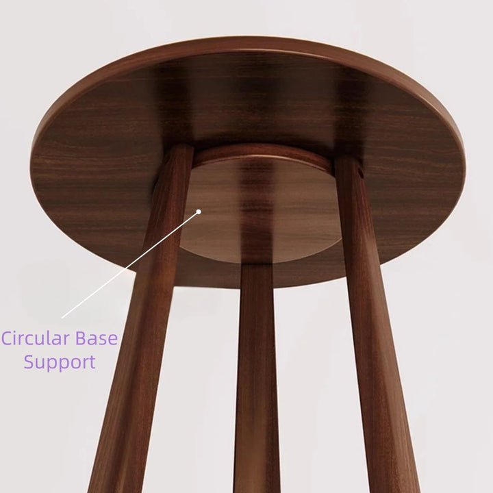 Solid Wood 2-Shelf Round Side Table Square Sofa Table