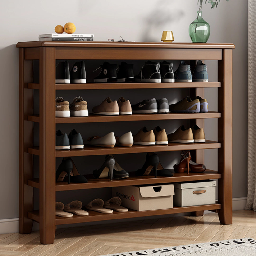 Wooden Shoe Storage Shelf Shoe Rack Tribesigns 5-Tier Shoe Cabinet
