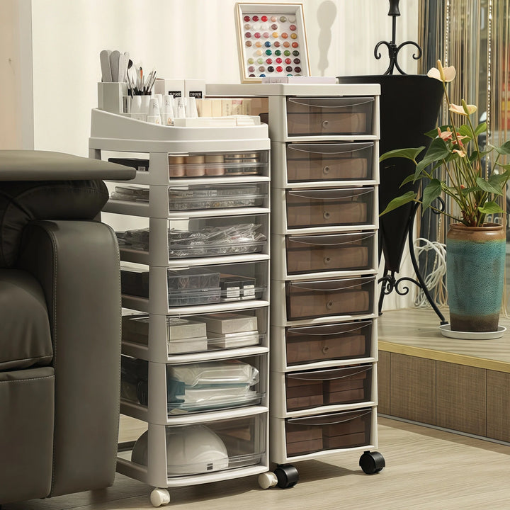 Multi-Drawer Beauty Salon Cart for Cosmetics and Nail Supplies