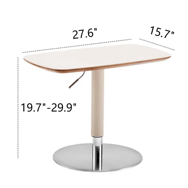 Simple Height-Adjustable Saddle Leather Accent Table