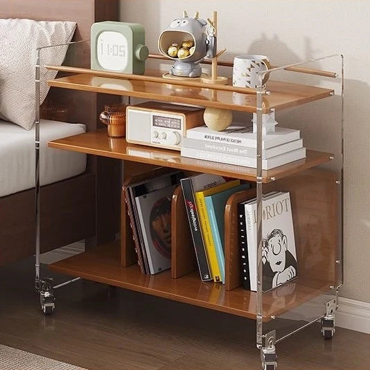 Modern Acrylic Bar Cart Mobile Side Table for Versatile Storage