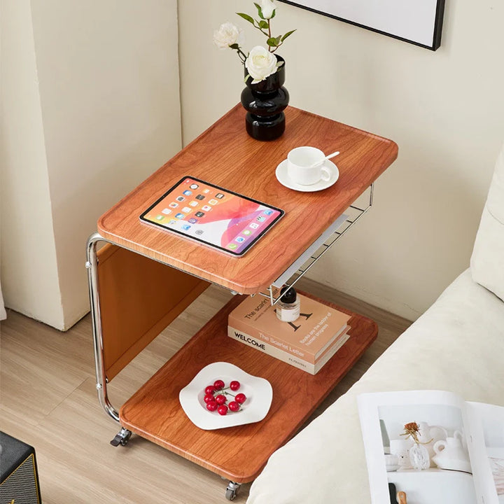 Mid-Century Removable Sofa Table Living Room End Table