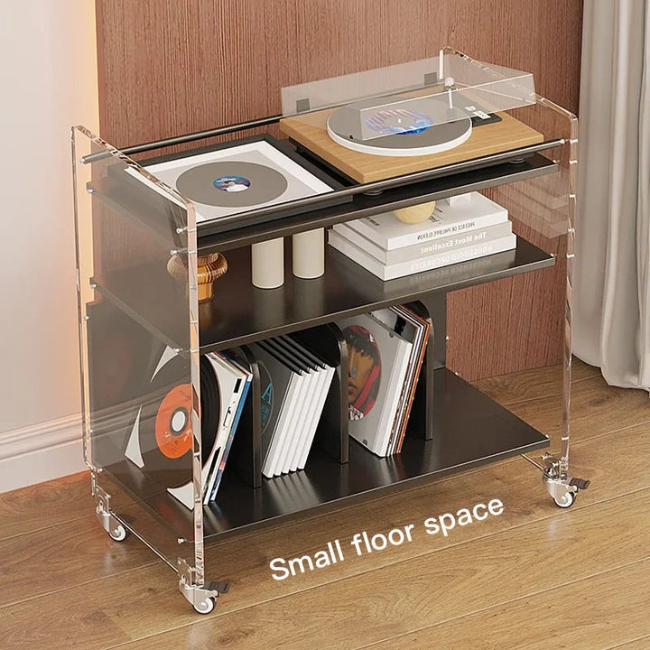 Modern Acrylic Bar Cart Mobile Side Table for Versatile Storage