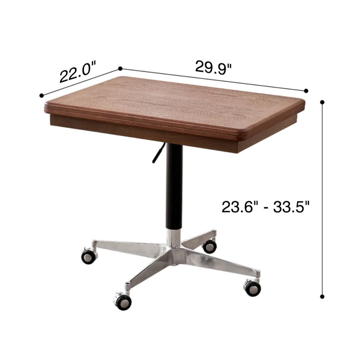 Solid Wood Folding Accent Table Liftable Table with Drawer