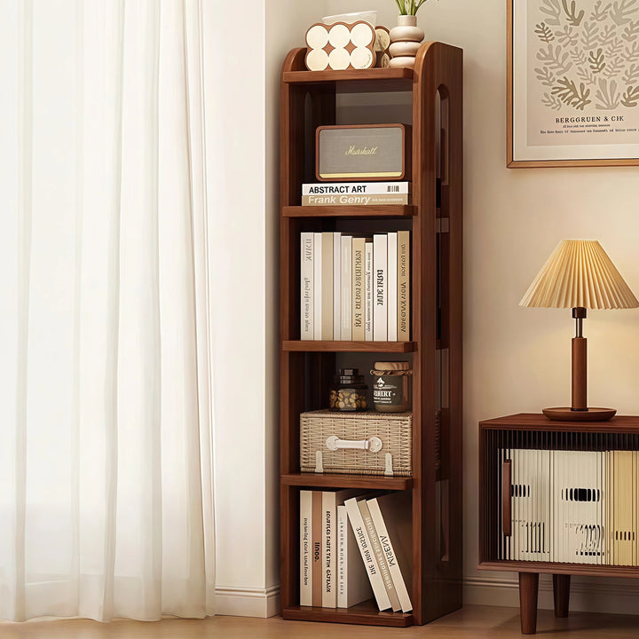 Solid Wood Multi-Tier Corner Bookshelf Freestanding Bookcase