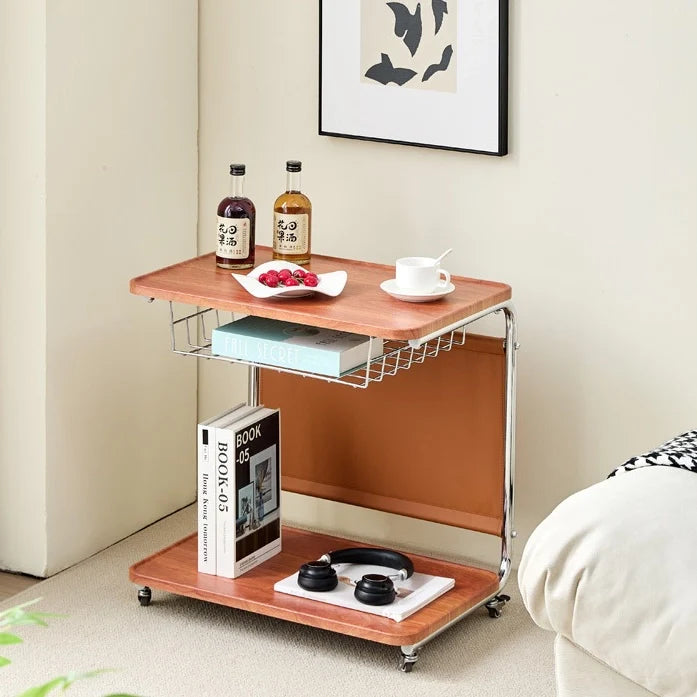 Mid-Century Removable Sofa Table Living Room End Table