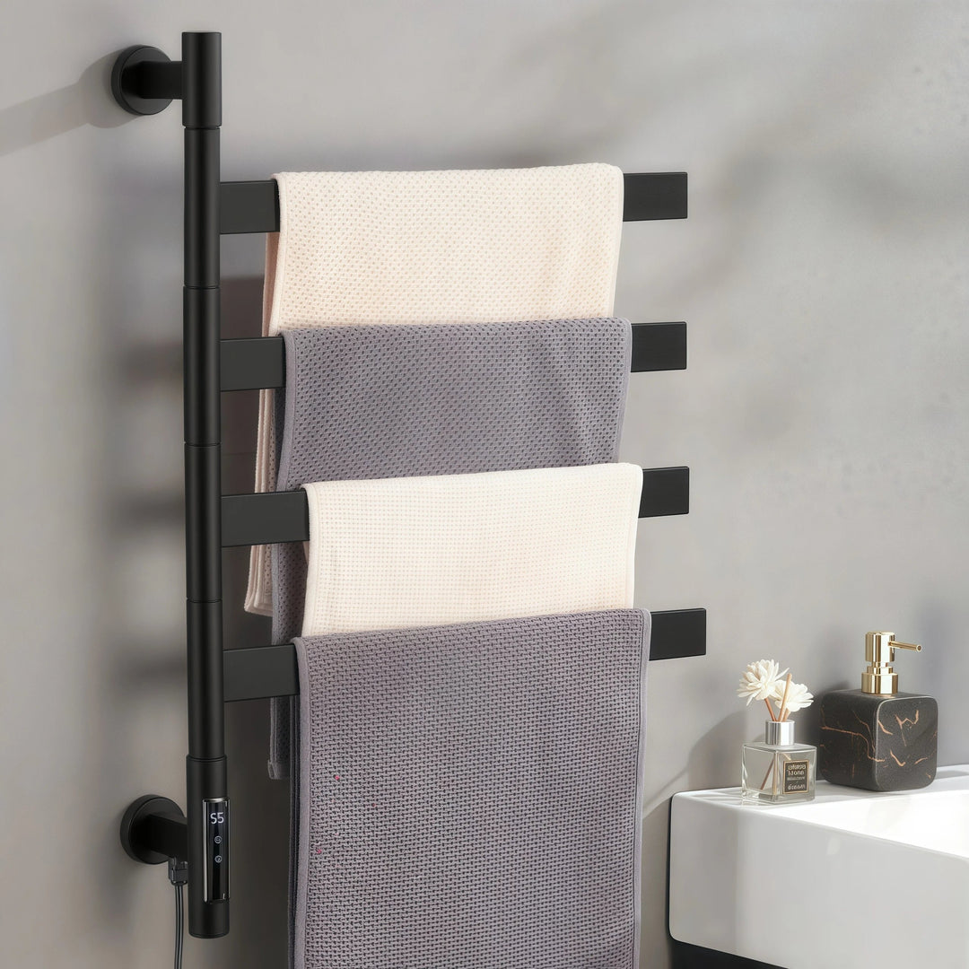 Smart Heated Towel Rack Rotatable Towel Warmer for Bathroom