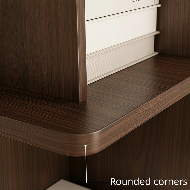 Wooden Rotating Bookcase Tall Freestanding Bookshelf