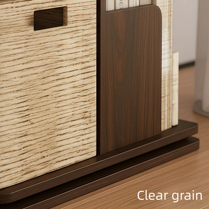 Wooden Rotating Bookcase Tall Freestanding Bookshelf