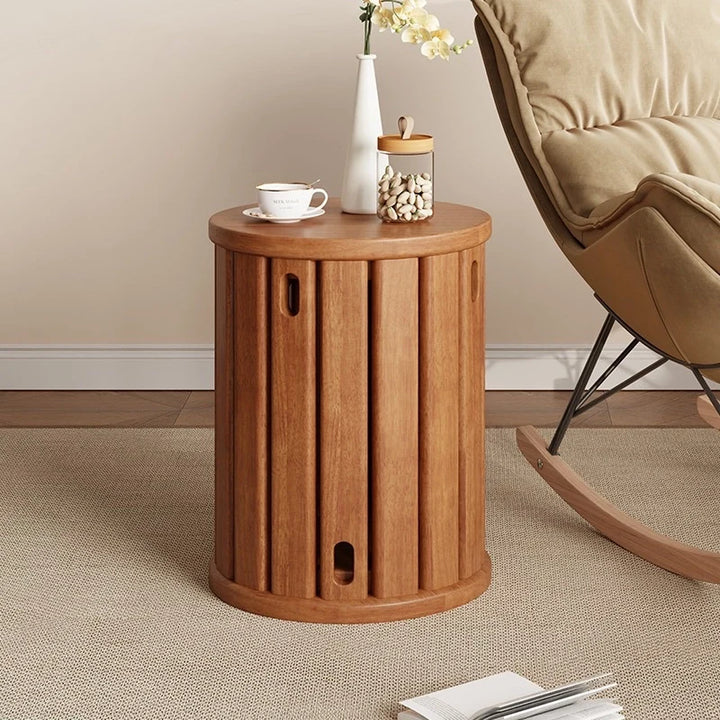 Solid Wood Round Stackable Stool Combination Side Table