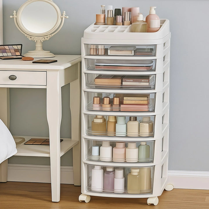 Multi-Drawer Beauty Salon Cart for Cosmetics and Nail Supplies