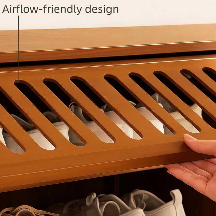 Entryway Flipping Door Shoe Storage Cabinet Freestanding Shoe Rack