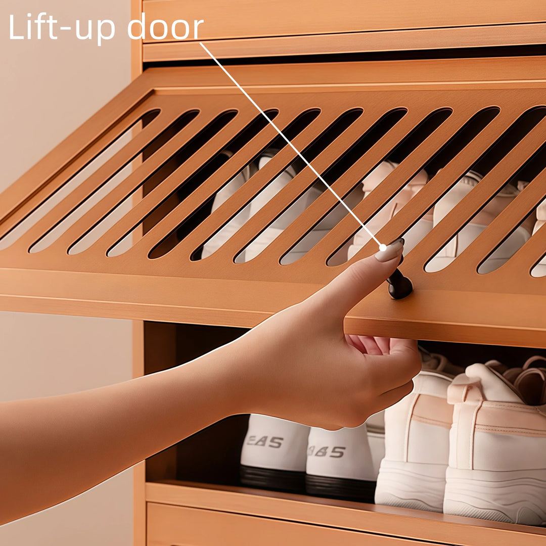 Entryway Flipping Door Shoe Storage Cabinet Freestanding Shoe Rack