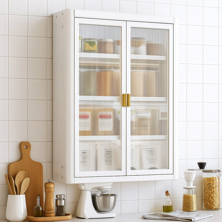 Modern Wall Mounted Spice Cabinet with Adjustable Shelves