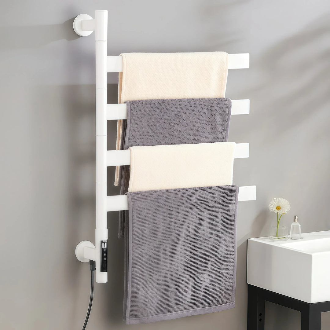 Smart Heated Towel Rack Rotatable Towel Warmer for Bathroom