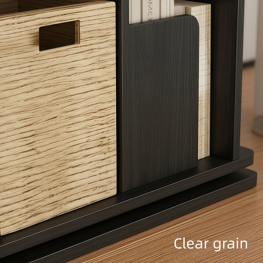 Wooden Rotating Bookcase Black Tall Square Bookshelf