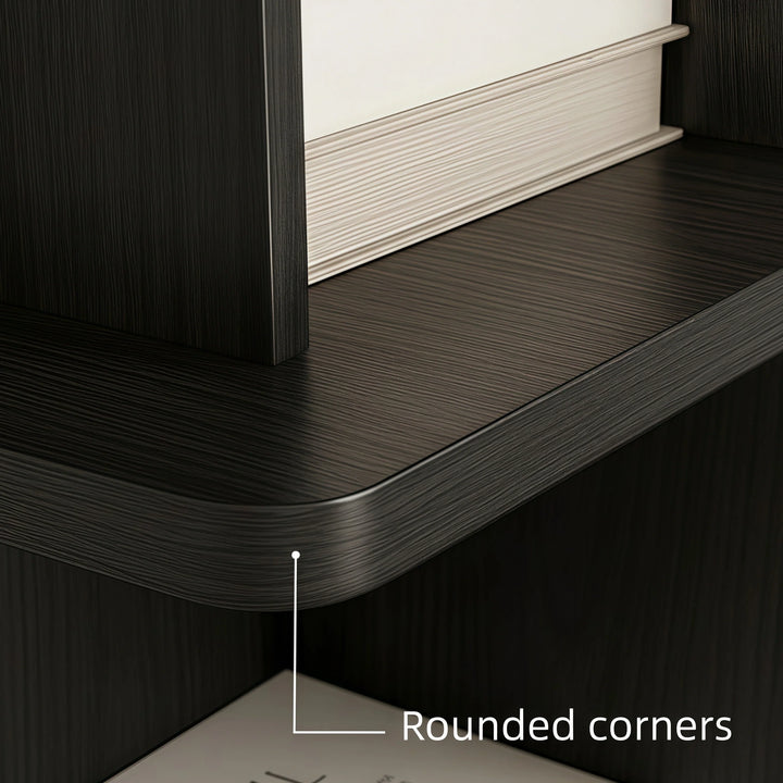 Wooden Rotating Bookcase Black Tall Square Bookshelf