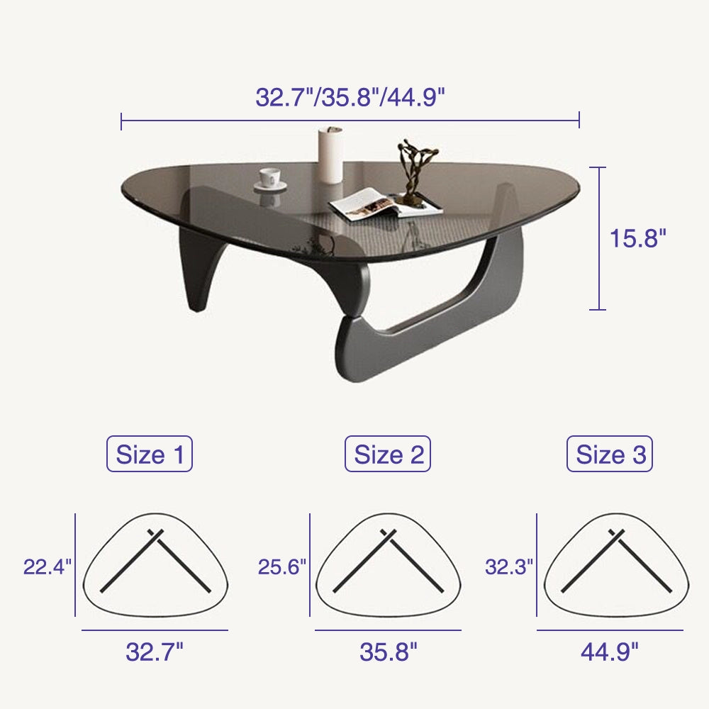 Modern Round Glass Coffee Table with Solid Wood Legs – Zwob