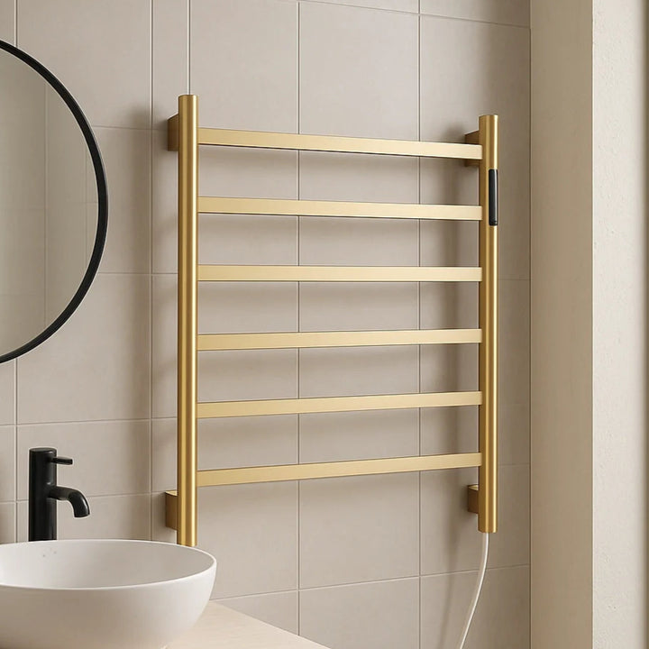Modern Golden Heated Towel Holder Bathroom Towel Warmer