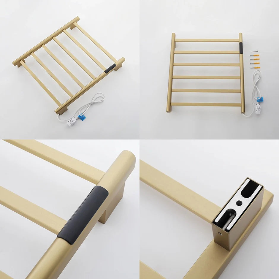 Modern Golden Heated Towel Holder Bathroom Towel Warmer