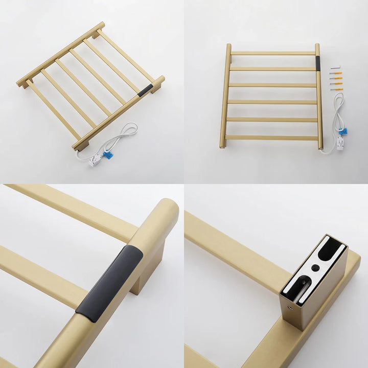 Modern Golden Heated Towel Holder Bathroom Towel Warmer