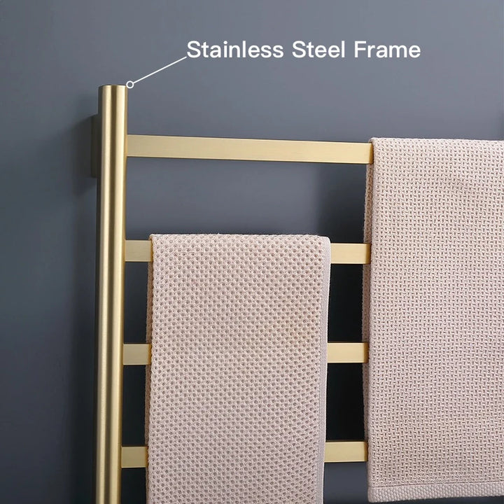 Modern Golden Heated Towel Holder Bathroom Towel Warmer