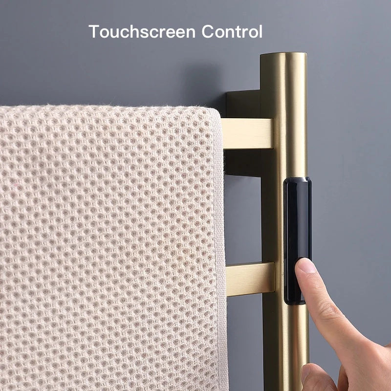Modern Golden Heated Towel Holder Bathroom Towel Warmer