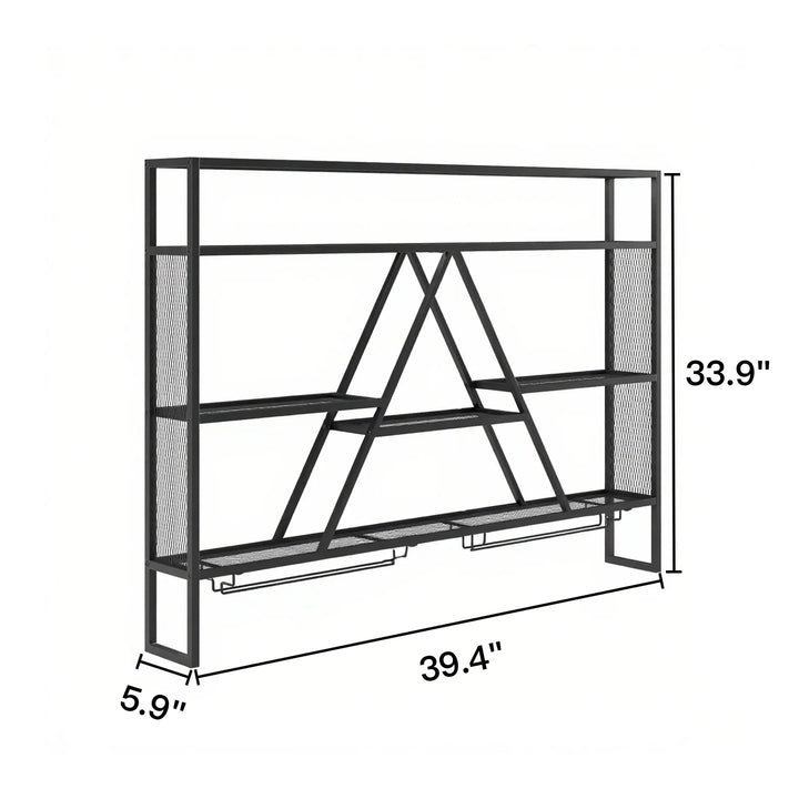 Wall Mount Multi-Tier Metal Wine Rack with Bottle Rack