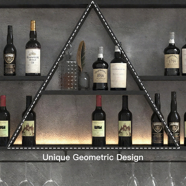 Wall Mount Multi-Tier Metal Wine Rack with Bottle Rack