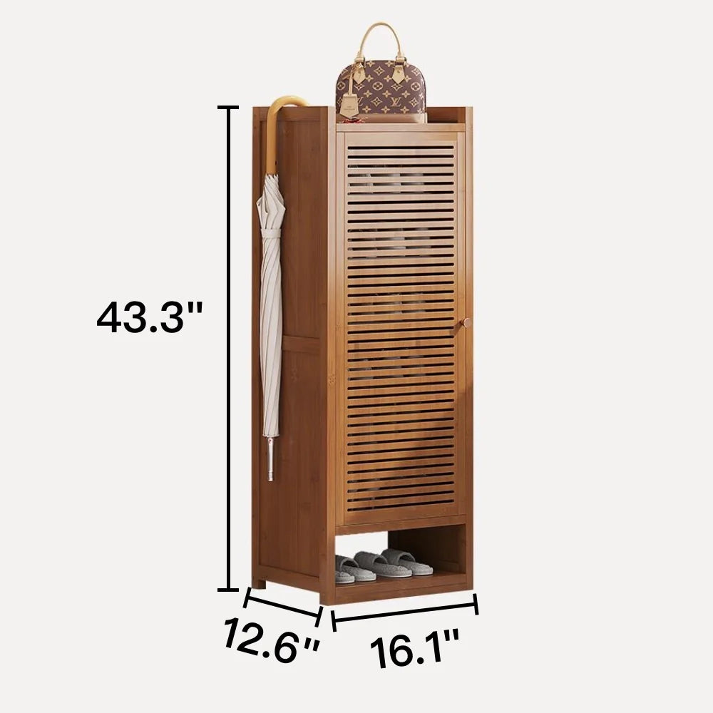Entryway Tall Shoe Cabinet Freestanding Multi-Tier Shoe Rack