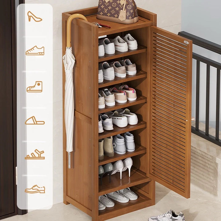 Entryway Tall Shoe Cabinet Freestanding Multi-Tier Shoe Rack