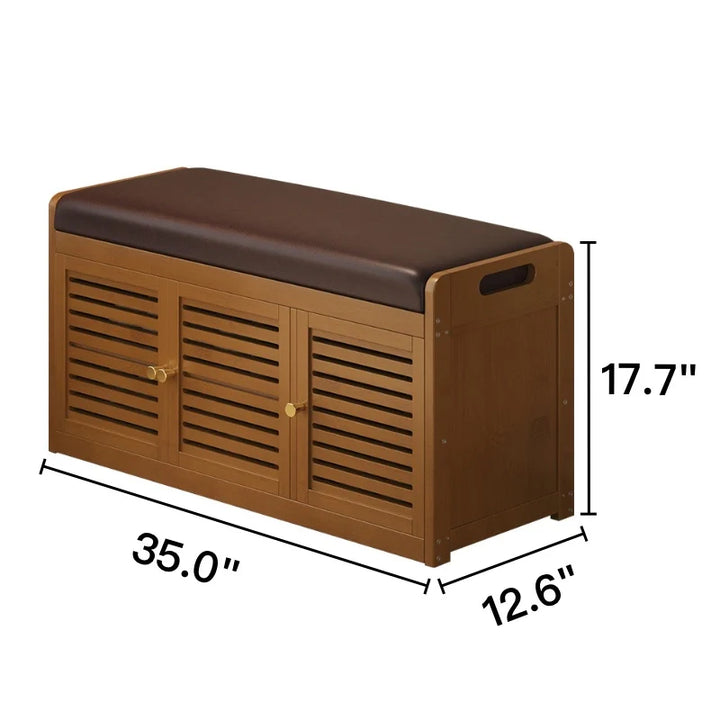 Vintage Shoe Storage Bench with Soft Cushion for Hallway