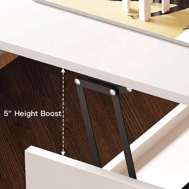 Wooden Smooth Lift Top Sofa Table with Large Storage Space