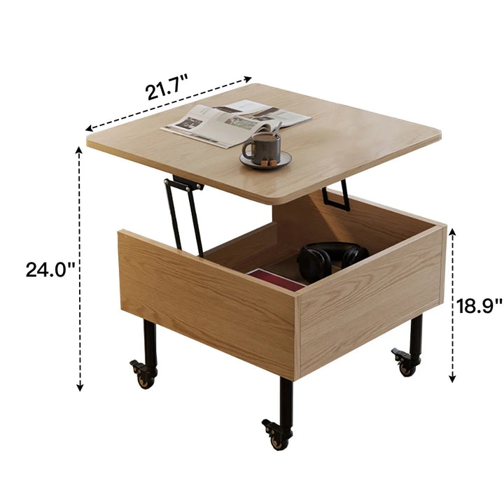 Wooden Smooth Lift Top Sofa Table with Large Storage Space