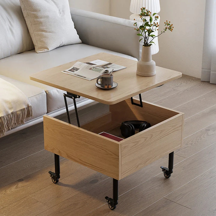 Wooden Smooth Lift Top Sofa Table with Large Storage Space