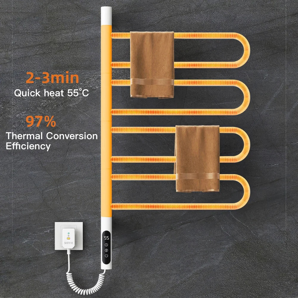 Modern Rotating Towel Warmer Bathroom Heated Towel Holder