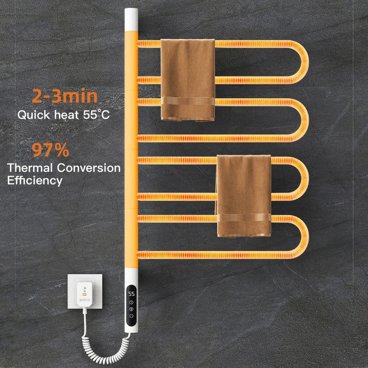 Modern Rotating Towel Warmer Bathroom Heated Towel Holder