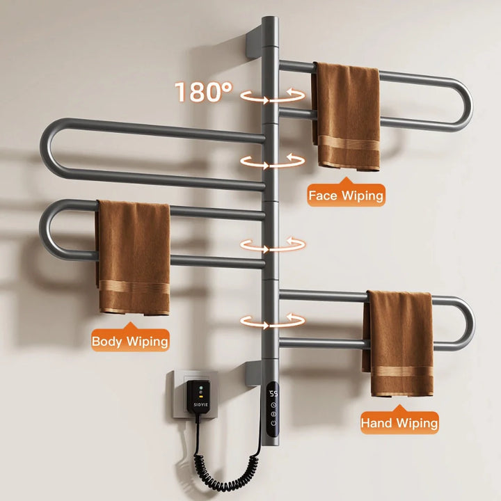 Modern Rotating Towel Warmer Bathroom Heated Towel Holder