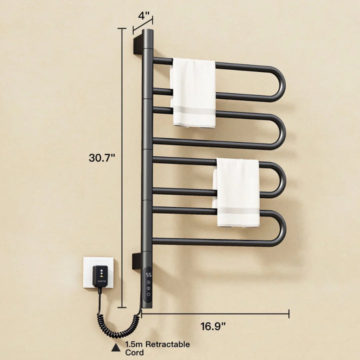 Modern Rotating Towel Warmer Bathroom Heated Towel Holder