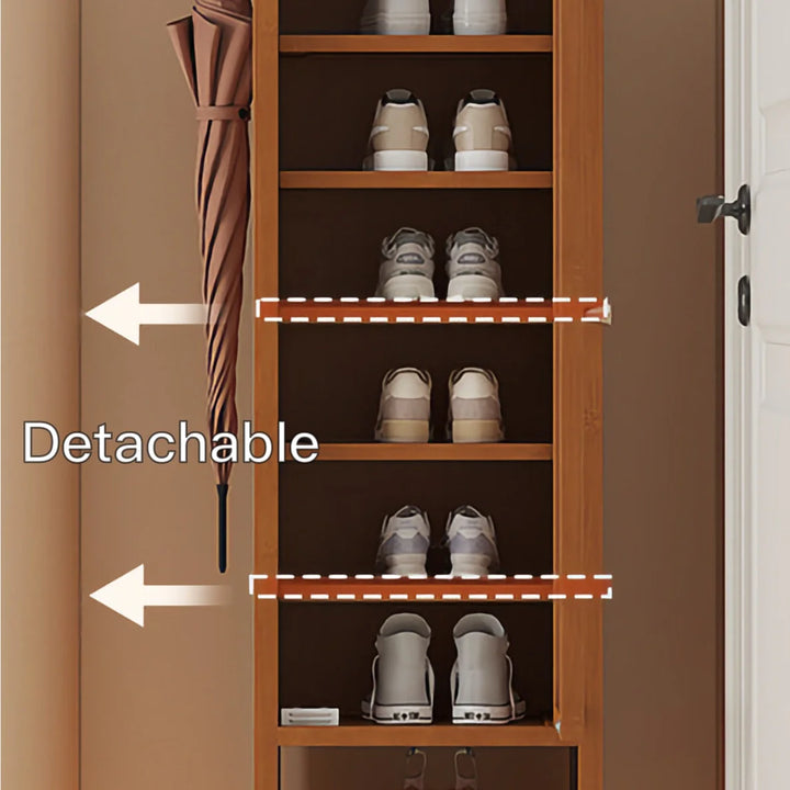 Narrow Multi Tier Shoe Cabinet with Storage Drawer for Entryway