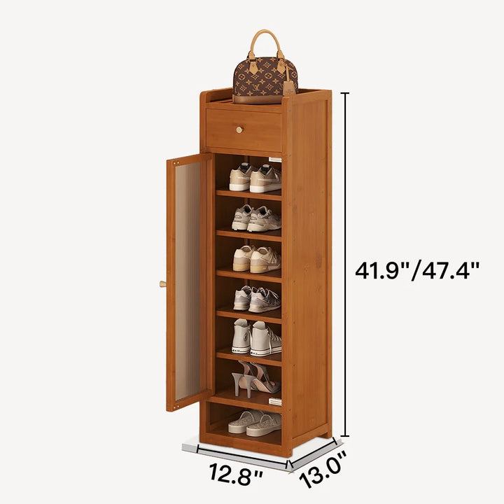 Narrow Multi Tier Shoe Cabinet with Storage Drawer for Entryway