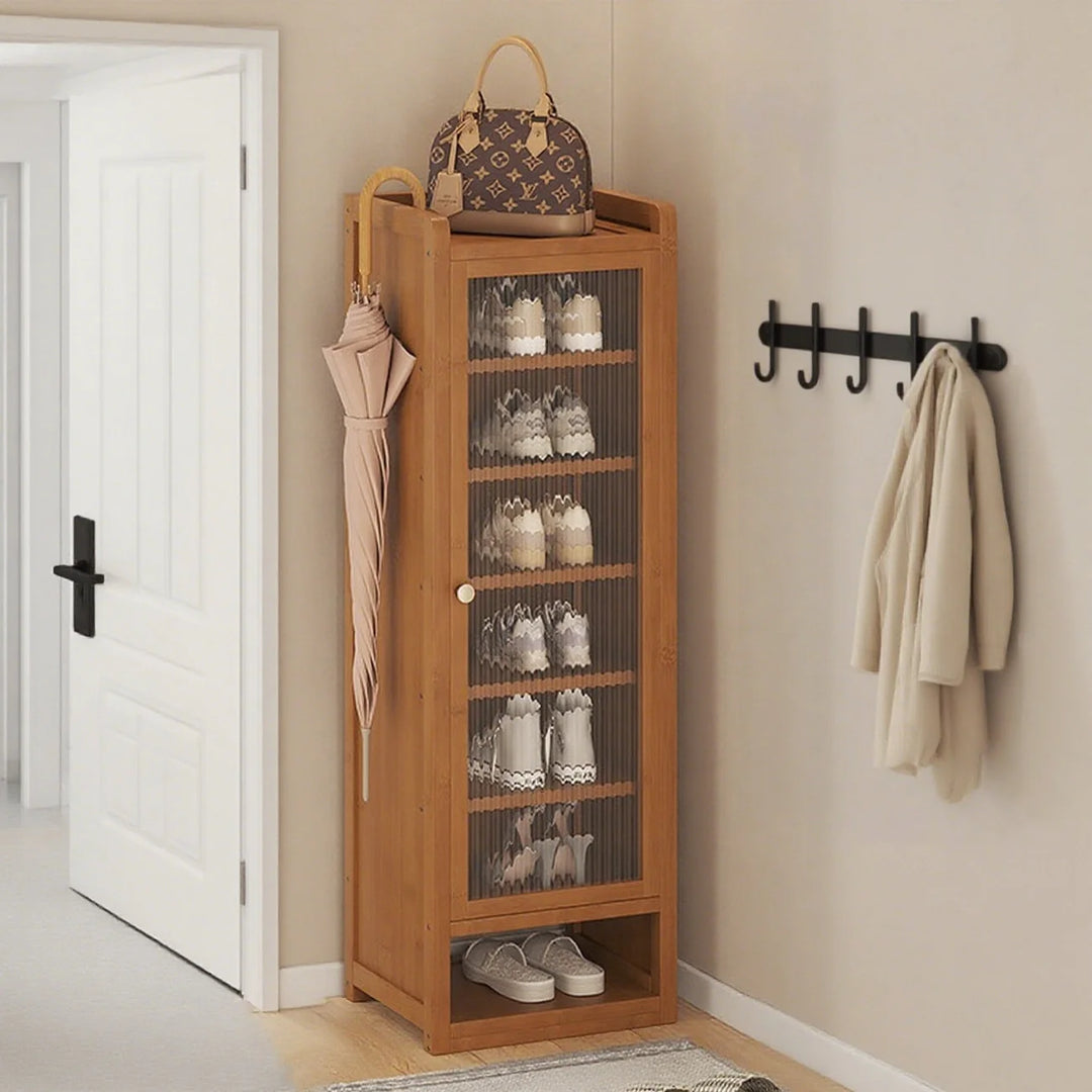 Narrow Multi Tier Shoe Cabinet with Storage Drawer for Entryway