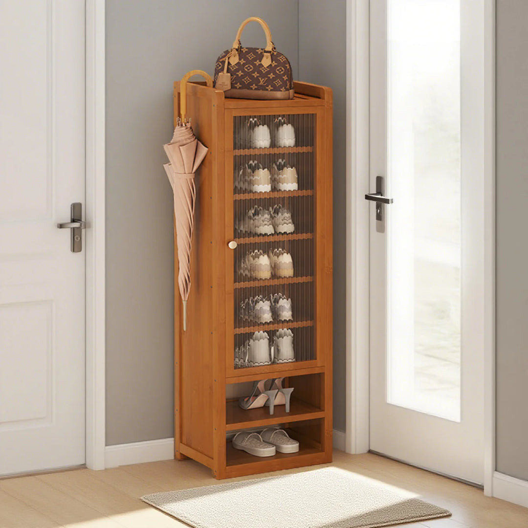 Narrow Multi Tier Shoe Cabinet with Storage Drawer for Entryway