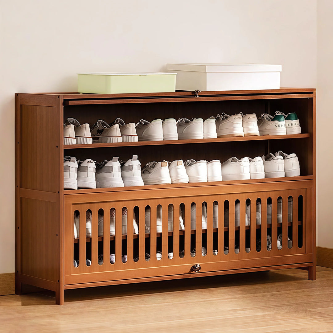 Entryway Flipping Door Shoe Storage Cabinet Freestanding Shoe Rack